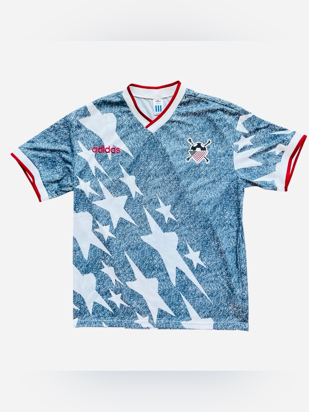 adidas Mens USA Denim Graphic Jersey Size Large World Cup 2026 Retro